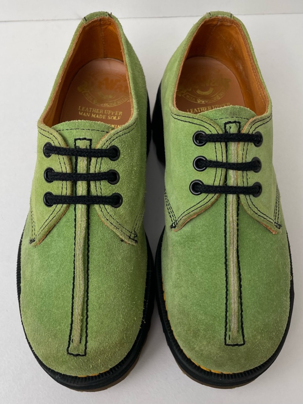 Vintage Dr. Martens England Crazy Bomb Green Suede Pl… - Gem